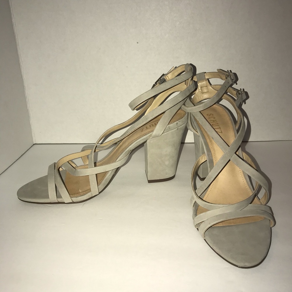 Schutz Sandal Heels Karls Size 9.5B gray - Picture 3 of 10